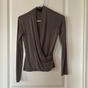 Brown Wrap Blouse